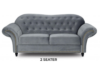 Zweesëtzer Gro Chesterfield Couch Polster Miwwelen Stoff Couchen Sofen Textil