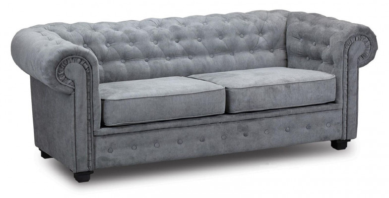 Groue Chesterfield Couch Polster Miwwelen Zweisëtzer Couchen Sofas Stoff Textil