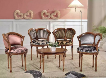 Wunnzëmmer Set Couchtisch Stiller Designer Klassesch Miwwel Set 5 Deeler