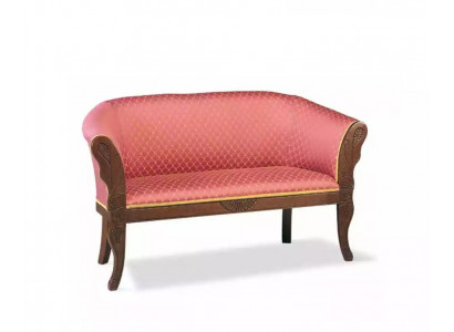 Klassesch Rout Zweesëtzer Bank Sëtzbank Polstermöbel Textil Holz Nei