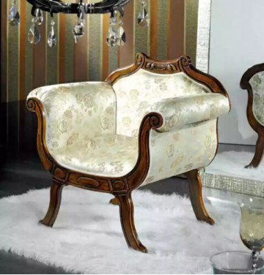 Klassësche Luxus Einsëtzer Gepolstert Sëtz Textilmöbel Designer Fauteuil
