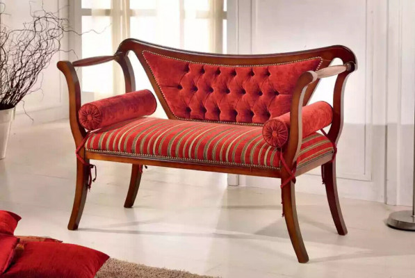 Klassesch Bänk Design Wunnzëmmer Sëtzbank Sëtzmöbel 128x51x84