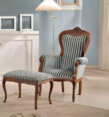 Klassesche Fauteuil Wunnzëmmer Einsitzer Designer Polstersëtz Stoffmiwwel