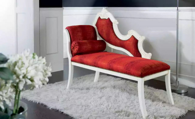 Rout Chaiselongue Klassesch Miwwelen Wunnzëimmermiwwelen Designer Léngt.
