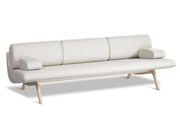 Designer-Sofa 3-Sëtzer Couch Gepolstert Sofas Designsofa Nei Sëtz Drësëtzer Holz