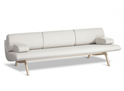 Designer-Sofa 3-Sëtzer Couch Gepolstert Sofas Designsofa Nei Sëtz Drësëtzer Holz