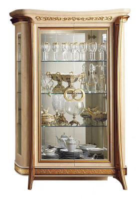 Vitrin Vitrinen Schaf Glasschaf Wunnzëmmer Regal Rokoko Barock Echt Holz