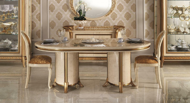 arredoclassic™ Sinfonia Iesszëmmer Komplett Vitrinn Still Dësch Barock