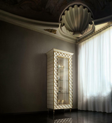 VITRINE Schaf Glasschaf Designer Miwwel Rokoko Barock Dekor Jugendstil