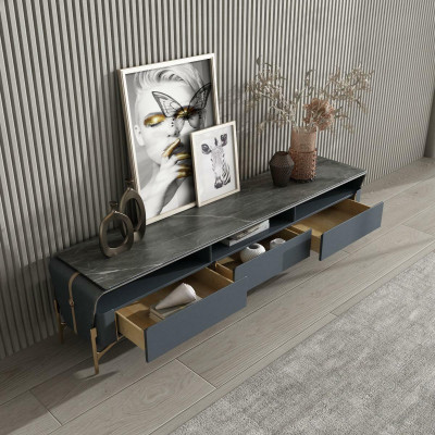 Couchtisch Sideboard 2tlg Wunnzëmmer Dësch Lowboard Miwwelen Schafwänn
