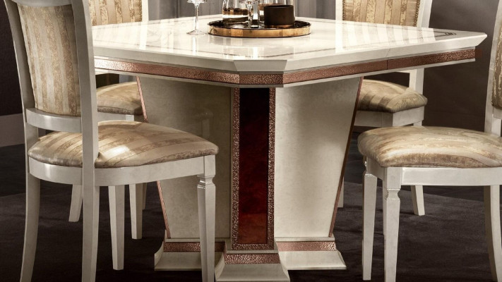 Barock Iessdësch Dësch Holz Grupp Iesszëmmer Wunnzëmmer Garnitur Design Dëscher
