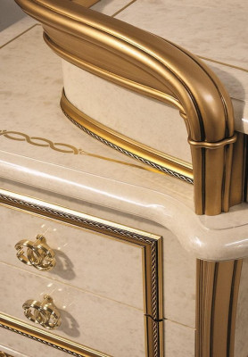 Design Miwwel Stil Barock Kommode Schaf Beige Luxus Holz Italienesch Miwwelen Nei