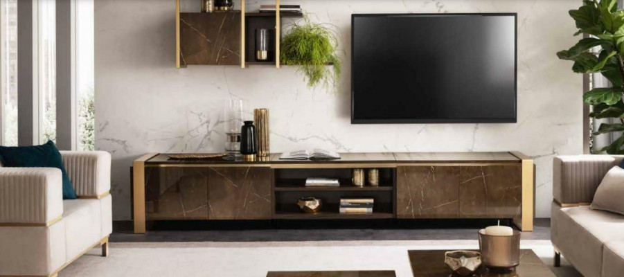 Luxus Sideboard TV Lowboard RTV XXL Schaf Tisch Wunnzëmmer Holz RTV Neien Hotel