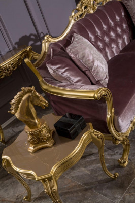 Niewentischt Kaffisdësch Design Dësch Wunnzëmmertësch Dëscher Gold