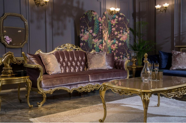 Niewentischt Kaffisdësch Design Dësch Wunnzëmmertësch Dëscher Gold