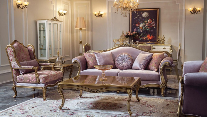 Kinnekenlechen Couchdësch Gold Brongen Dësch Barock Rokoko Couchdëscher Holz