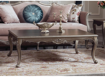 Holz Couchtisch Luxus Kaffisdësch Dësch Design Dësch Wunnzëmmer Sëlwer
