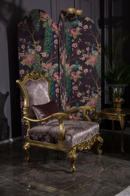 Fauteuil Einsëtzer Luxus 1 Sëtzer Polster Sëtz Barock Textil Stoff Art déco