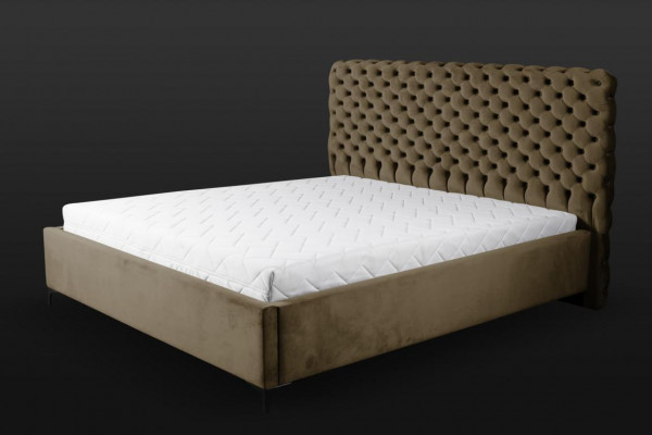 Gréng Chesterfield-Bett Klassesch Schlofkummerméif-Design Eleganten Stoff