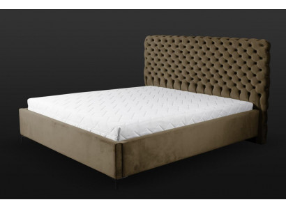 Gréng Chesterfield-Bett Klassesch Schlofkummerméif-Design Eleganten Stoff