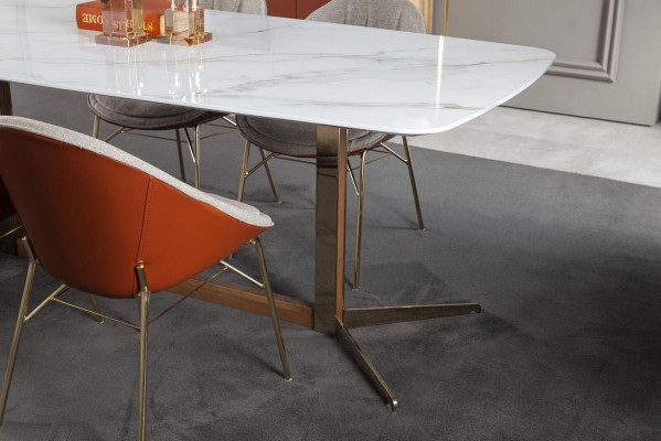 Dësch a Wäiss fir Iesszëmmer Luxuriéis Modernen Stil Komfortabel Dëscher