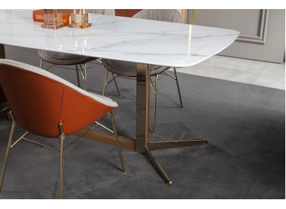 Dësch a Wäiss fir Iesszëmmer Luxuriéis Modernen Stil Komfortabel Dëscher