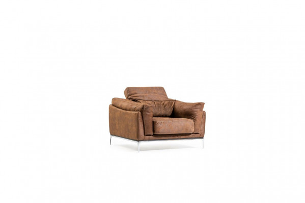 Fauteuil a Braun Modernen Stil Mëttel gestuelpt Luxuriéis Gemittlech Einsëtzer