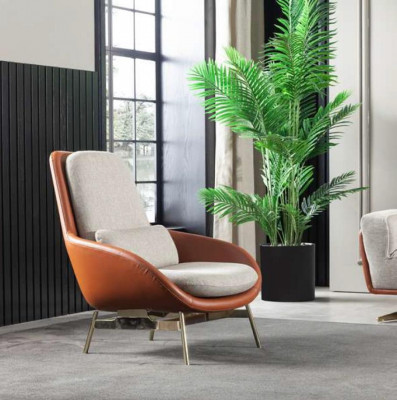 Aarmstull Wunnzëmmer Sëtz Relax Still Club Lounge Miwwelen Brong Canapé