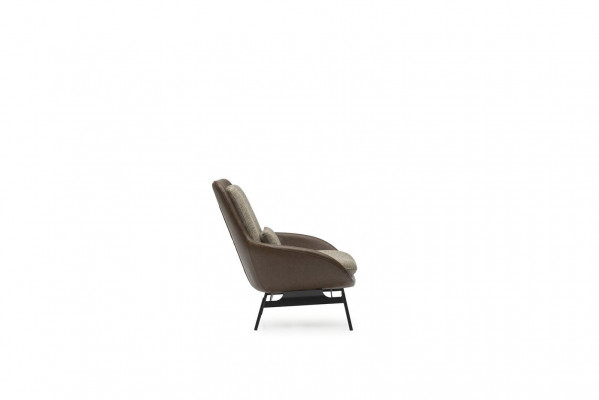 Living Zëmmer Fauteuil Relax Still Club Lounge Miwwelen Brong Canapé