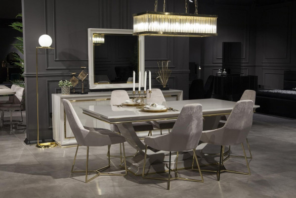 Spigel Luxuriéis Wandspigelen am moderne Stil mat wäissem Kader