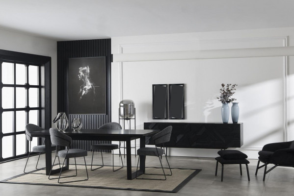 Luxus gepolstert Stillstull Still Loft Designer Grai Kichen Liederstull Miwwelen