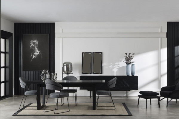 Luxus gepolstert Stillstull Still Loft Designer Grai Kichen Liederstull Miwwelen