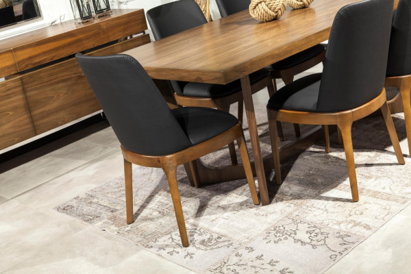 Luxus Lehnstull Liederstull Polster Still Loft Designer Miwwelen Schwaarz Kichen