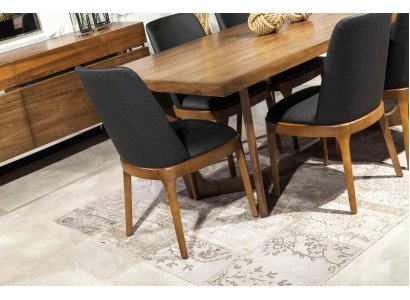 Luxus Lehnstull Liederstull Polster Still Loft Designer Miwwelen Schwaarz Kichen