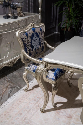 Luxe Iesszëmmer Set Dësch + 6x Lehnstill Stol Iessgruppe Iessgarnitur 7tlg