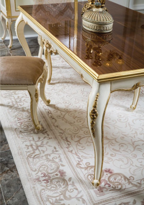 Design Iesszëmmer Set 8-Deeler Iessdësch Still Kommode Vitrinn Spigel Dëscher Holz