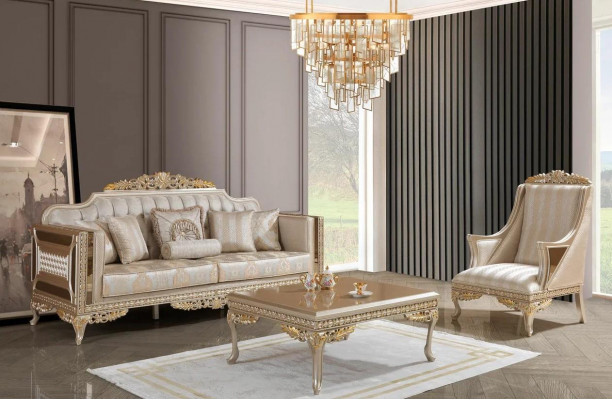 Canapé-Set 3+1 Mat Zëmmer Dëscht Wohnzimmer Modern Nei Luxus Miwwelen