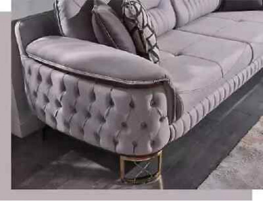Braun Chesterfield Sofagarnitur 3+3+1 Sëtzer Designer Couchen 3tlg