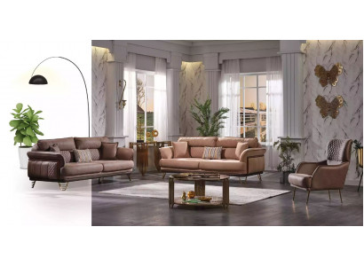Brong Canapé Ensemble Luxus 3+3+1 Sëtzer Wunnzëmmer Miwwelen Sofas Fauteuil