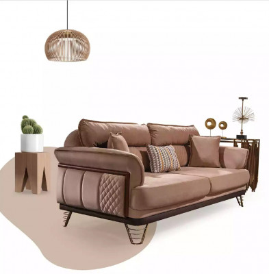 Brong Canapé Ensemble Luxus 3+3+1 Sëtzer Wunnzëmmer Miwwelen Sofas Fauteuil