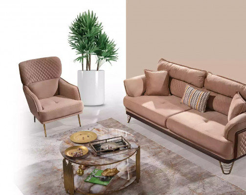 Brong Canapé Ensemble Luxus 3+3+1 Sëtzer Wunnzëmmer Miwwelen Sofas Fauteuil