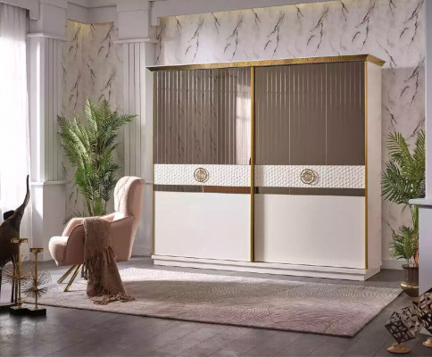Kleederkabinett mat Schiebetüren luxuriéisch modern Schränker 260cm Schaf