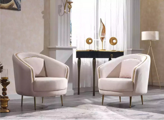 Designer Sofagarnitur 3+3+1 Sëtz Sofa Stoff Garnitur Plooschter Set Modern
