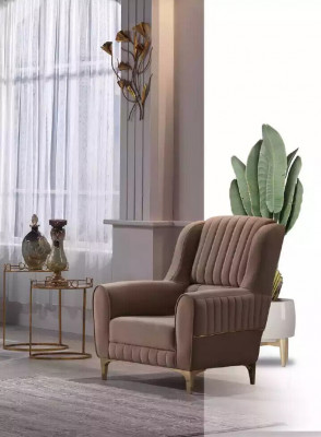 Beige Polster-Sofagarnitur Designer 3+1+1 Sëtzer Canapéë Fauteuil 3tlg Set