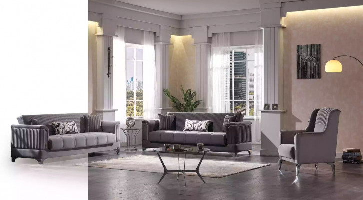 Gro Stréck Sofa Luxus 3-Sëtzer Couch Wunnzëmmer Miwwelen Polster Couchen Sofasen