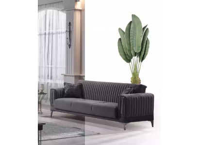 Groue Dräisëtzer Wunnzëmmer Couchen 3-Sëtzer Samtsofaen Luxus Holz Miwwelen Sofa