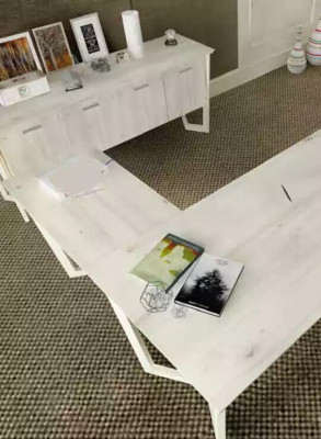 Modernt wäissen Schreifdësch Luxus Ecktësch Holzméiwwel Aarbechtszëmmer Nei