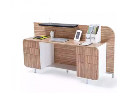 Modern Empfangsdësch Luxus Büro Holz Miwwelen Brong Receptioun Stilvoll