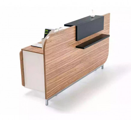 Modern Empfangsdësch Luxus Büro Holz Miwwelen Brong Receptioun Stilvoll
