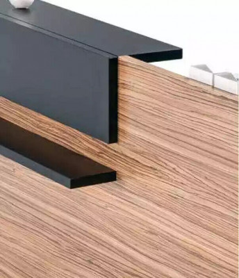 Modern Empfangsdësch Luxus Büro Holz Miwwelen Brong Receptioun Stilvoll